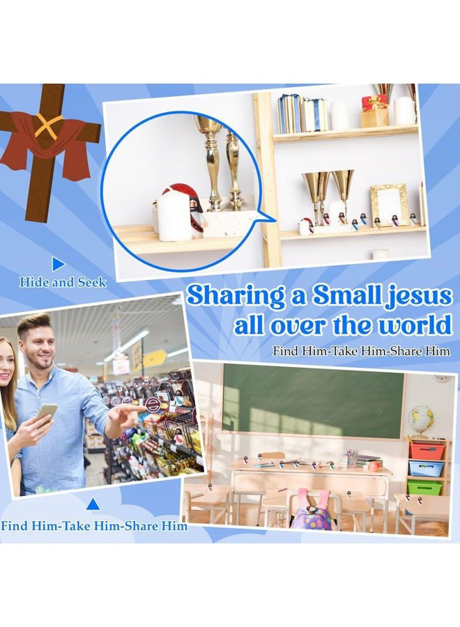 Bememo 25 Pcs Little Jesus Figures Original Design Jesus Love You Mini Rubber Toys to Hide and Seek Christmas Religious Party Favors Sunday School Baptism Gifts(Fulgent Color) - Image 4