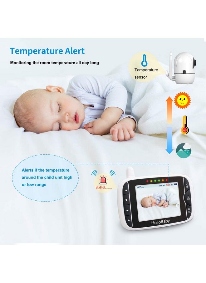 Hellobaby HelloBaby Video Baby Monitor with 2 Cameras and Audio. Baby Monitor with Remote Pan/Tilt/Zoom, VOX Mode, Night Vision, 2-Way Talk, 8 Lullabies  - Image 2