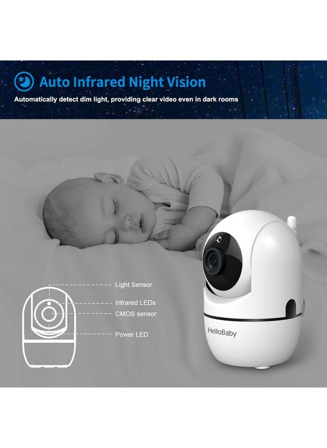 Hellobaby HelloBaby Video Baby Monitor with 2 Cameras and Audio. Baby Monitor with Remote Pan/Tilt/Zoom, VOX Mode, Night Vision, 2-Way Talk, 8 Lullabies  - Image 3