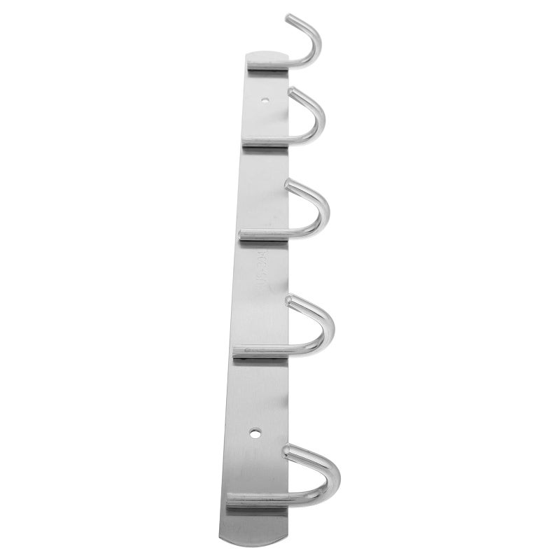 Stainless Steel Towel Hanger 5 Hooks Wall Mounted Bathroom Robe Storage Hook - Image 2