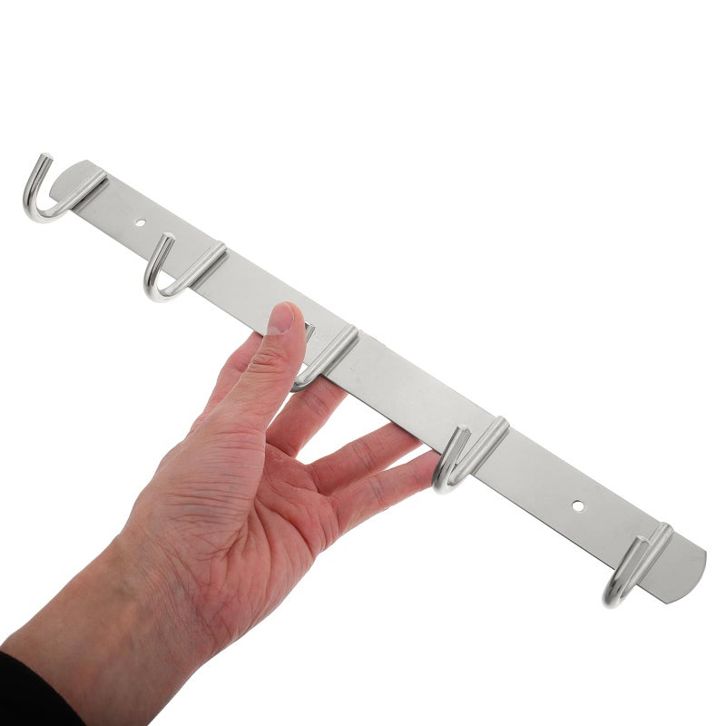 Stainless Steel Towel Hanger 5 Hooks Wall Mounted Bathroom Robe Storage Hook - Image 5