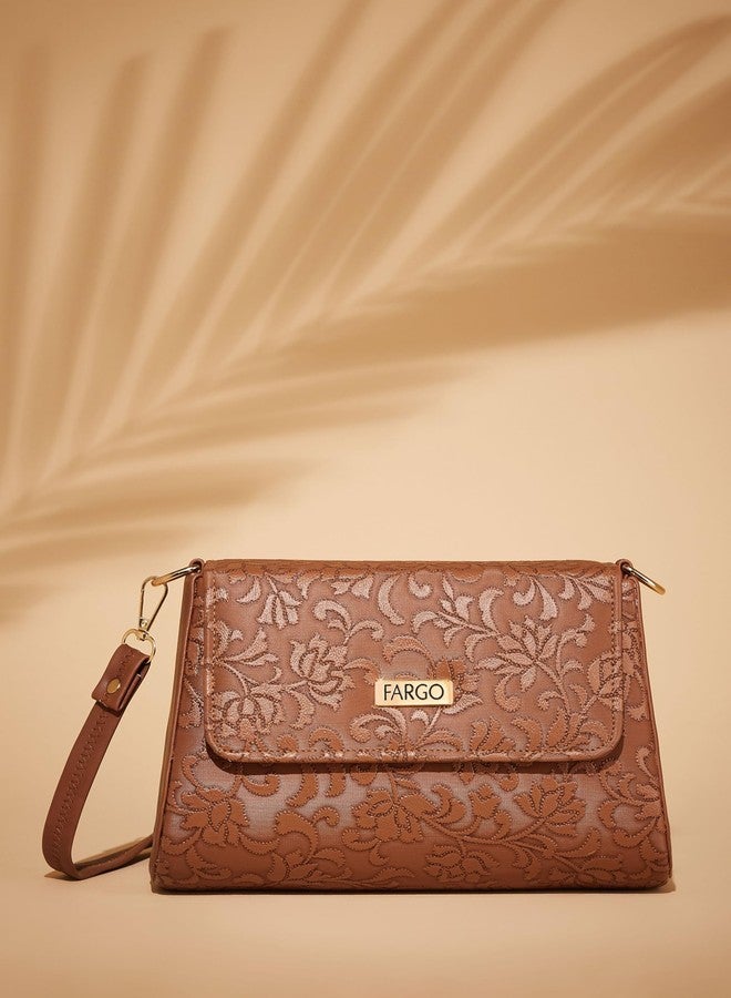 Fargo PU Women's Cross-Body Sling Bag (Tan) - Image 3