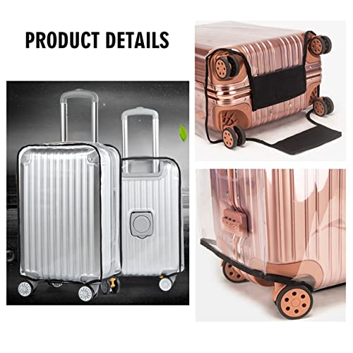 FABULWAY 2PCS Clear PVC Suitcase Covers Protectors Transparent Luggage Cover Waterproof Wheeled Suitcase Dust Cover Dustproof Travel Luggage Sleeve Protector (20"+28") - Image 2