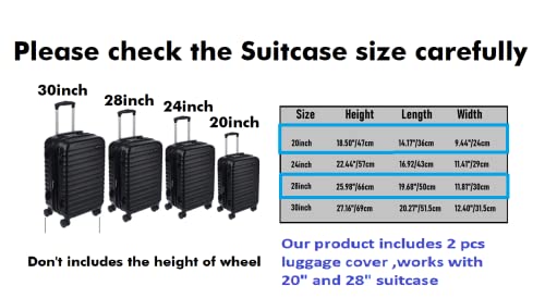 FABULWAY 2PCS Clear PVC Suitcase Covers Protectors Transparent Luggage Cover Waterproof Wheeled Suitcase Dust Cover Dustproof Travel Luggage Sleeve Protector (20"+28") - Image 5