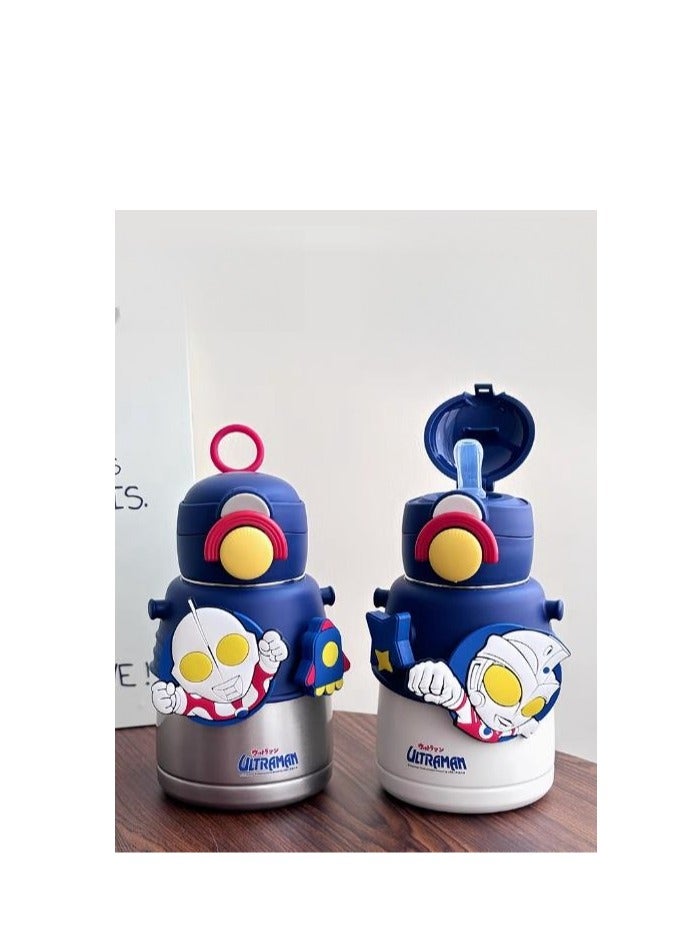 Ultraman Children's Insulated Cup 600ml 316 Stainless Steel Straw Cup for Students' School Use  - Image 2