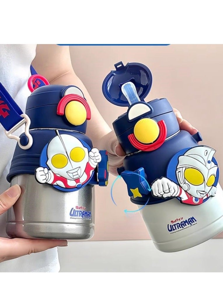 Ultraman Children's Insulated Cup 600ml 316 Stainless Steel Straw Cup for Students' School Use  - Image 4