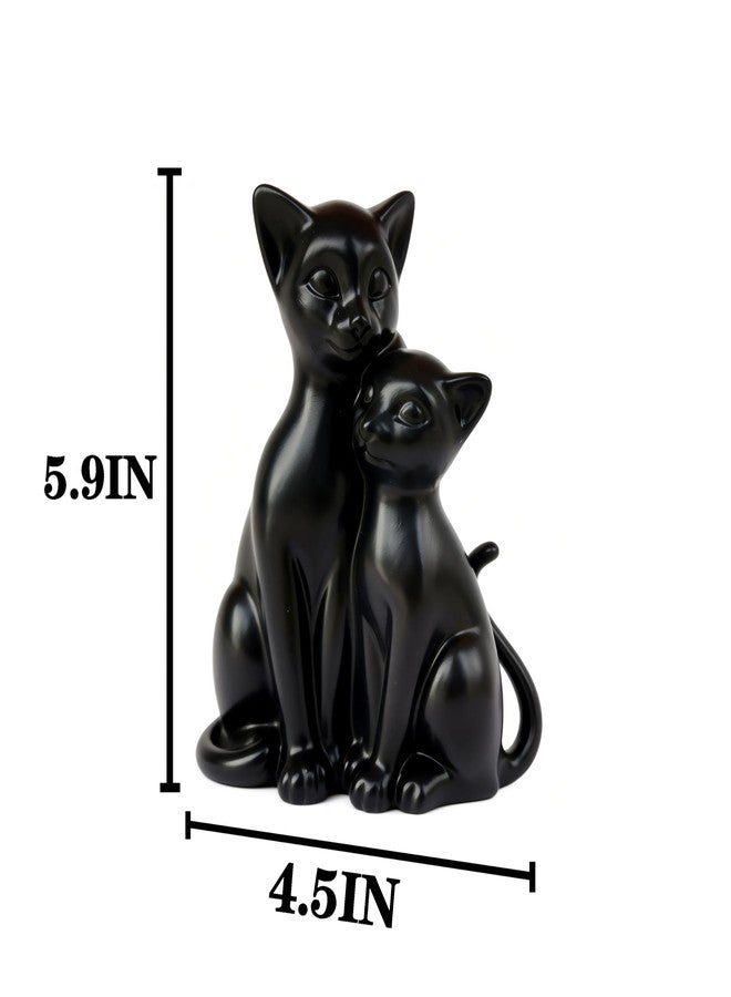 JOOMBE Black Cat Couple Statue Creative Artistic Animal Sculpture for Lovers Modern Living Room Decor for Families Creative Gift for Female Cat Lovers - Image 4