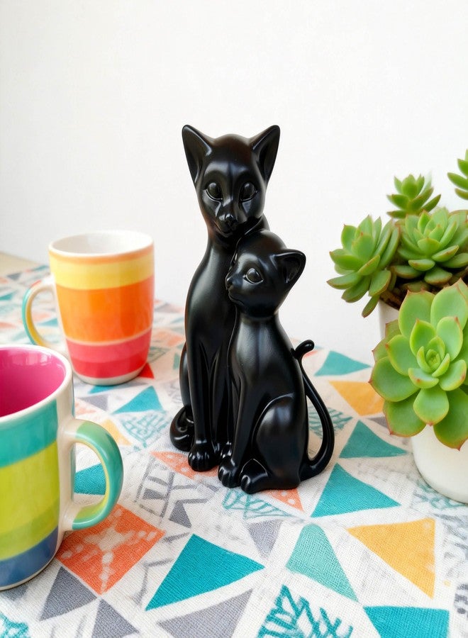 JOOMBE Black Cat Couple Statue Creative Artistic Animal Sculpture for Lovers Modern Living Room Decor for Families Creative Gift for Female Cat Lovers - Image 5