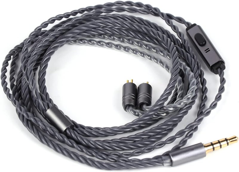 Linsoul Tripowin Grace Detachable Silver-Plated Oxygen Free Copper OFC Earphone Cable with Microphone, 3.5mm 2Pin Connector - Image 1