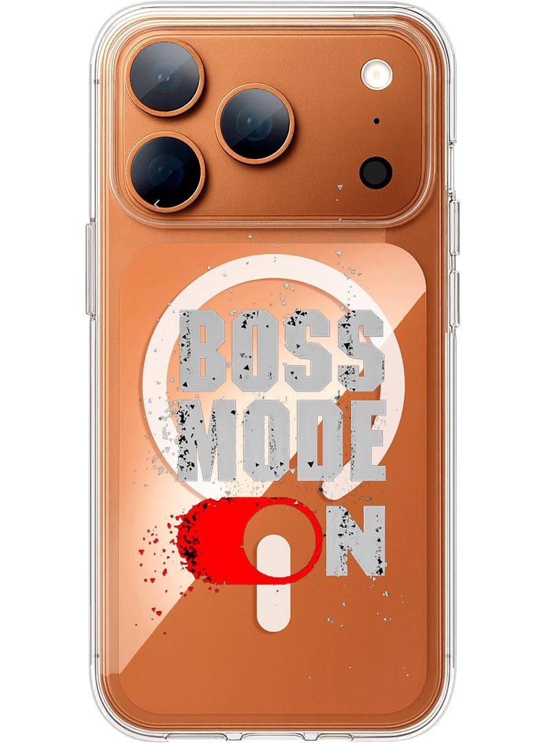 Theodor Magnetic Case for Apple iPhone 17 Pro Compatible with MagSafe Wireless Charging, Shockproof Phone Bumper Cover - Boss Mode - White - Image 1