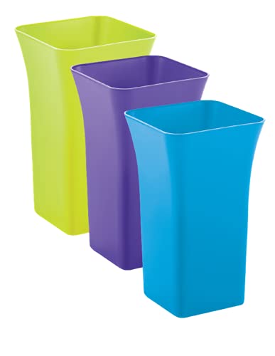 SHOPATHON INDIA Aroma Artifical Flower Pot Gift Set Plastic Vase for Home Decor 75 inch Height Assorted Colour Pack of 3 Empty Pots - Image 1
