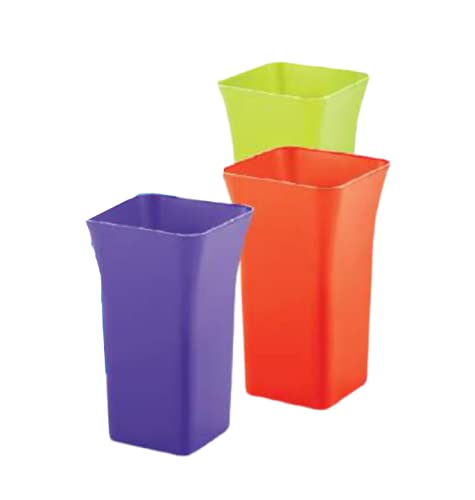 SHOPATHON INDIA Aroma Artifical Flower Pot Gift Set Plastic Vase for Home Decor 75 inch Height Assorted Colour Pack of 3 Empty Pots - Image 2