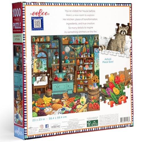 eeBoo 1000 Piece Puzzle Alchemists Kitchen Jigsaw Puzzle for Adults Square 23 x 23 Made with Recycled Board VegetableBased Ink - Image 5