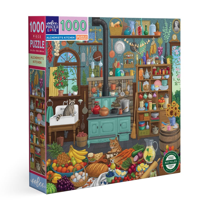 eeBoo 1000 Piece Puzzle Alchemists Kitchen Jigsaw Puzzle for Adults Square 23 x 23 Made with Recycled Board VegetableBased Ink - Image 3