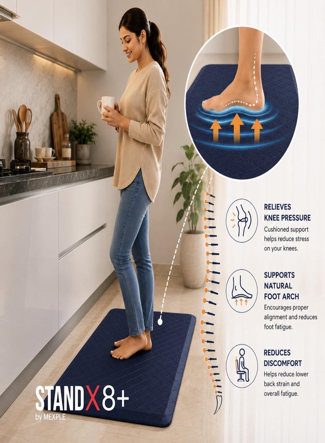 MEXPLE STANDX8+ by MEXPLE Active Anti-Fatigue Floor Mat for Kitchen, Standing Desk & Laundry | Orthopedic Comfort Cushion Mat | Waterproof, Non-Slip & Easy-Clean Standing Mat for Home & Office | 45 x 75 cm - Image 2