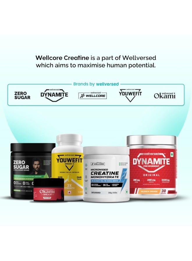 Wellcore Micronised Creatine Monohydrate Powder, Watermelon Wave, 122g (33 Servings) - Image 5