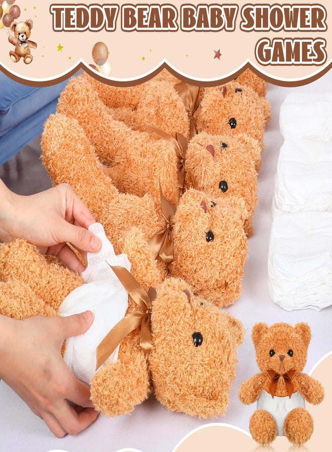 Seenelling 4 Sets Bear Blindfolded Diaper Changing Baby Shower Games Baby Dolls Diapers for Bridal Shower Gender Reveal Games Prizes Gifts for Adults Boys Girls (Brown) - Image 3