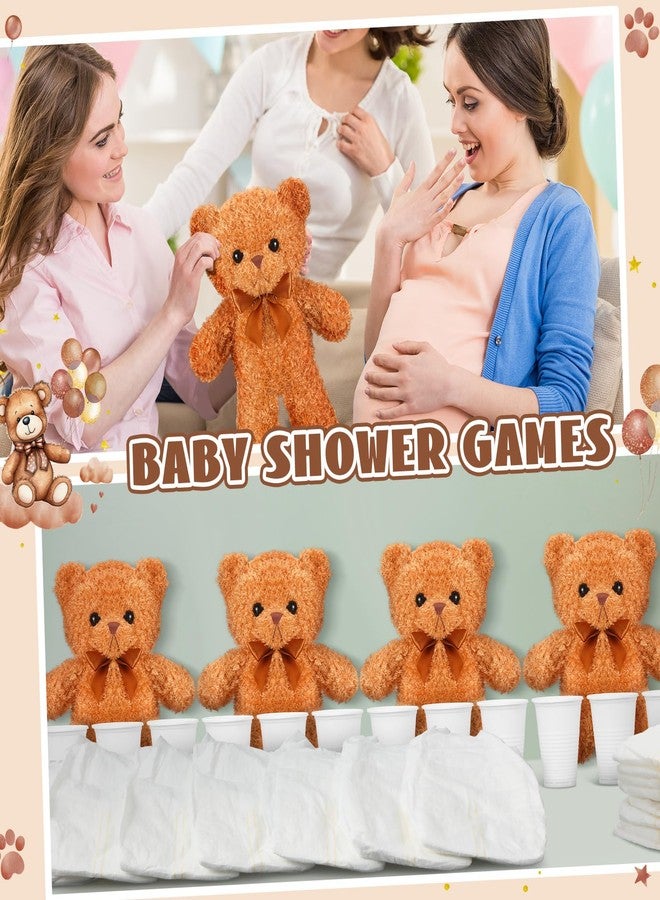 Seenelling 4 Sets Bear Blindfolded Diaper Changing Baby Shower Games Baby Dolls Diapers for Bridal Shower Gender Reveal Games Prizes Gifts for Adults Boys Girls (Brown) - Image 4