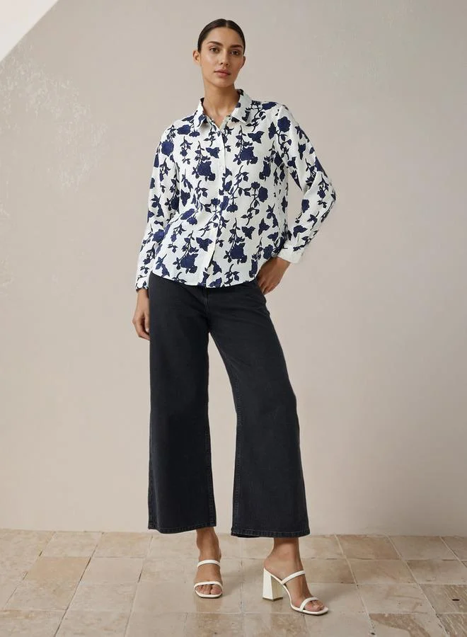 Splash FAV Regular Fit Viscose Floral Print Shirt with Collar