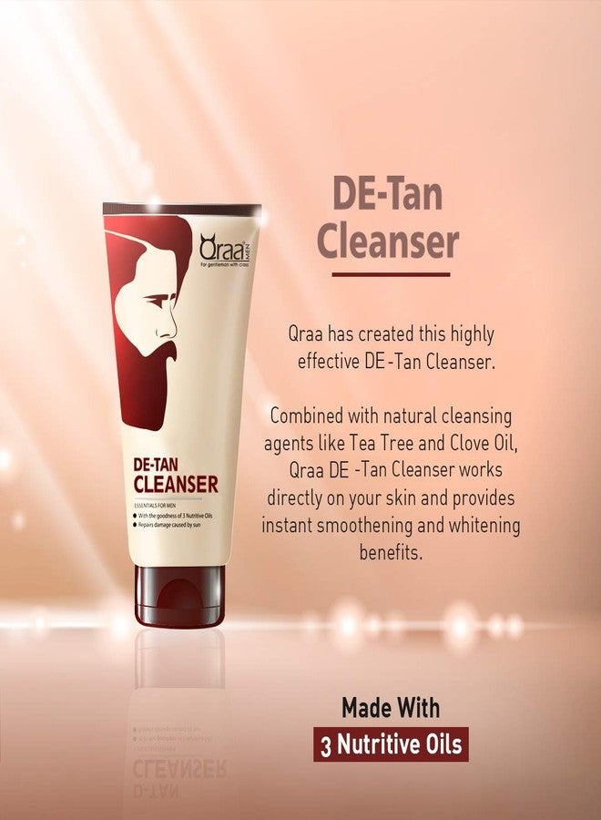 Qraa Men De-Tan Cleanser/Wash For Men For Skin Lightening/Brightening, 100 g with clove oil And Men De-Tan Pack For Men For Skin Lightening/Brightening, 120 g - Image 4
