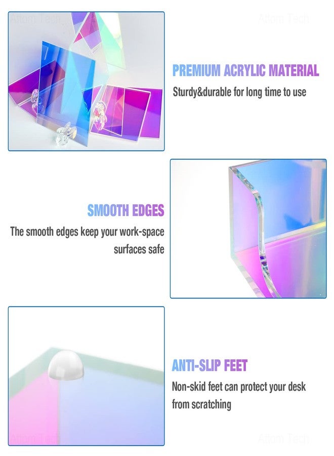 NiOffice Acrylic Letter Tray, Iridescent Letter Organizer Storage A4 Paper File Tray Accessory Tray Single-Tier Desktop Document Holder with Non-Slip Rubber Pads and Stackable for Office and Home Use - Image 5
