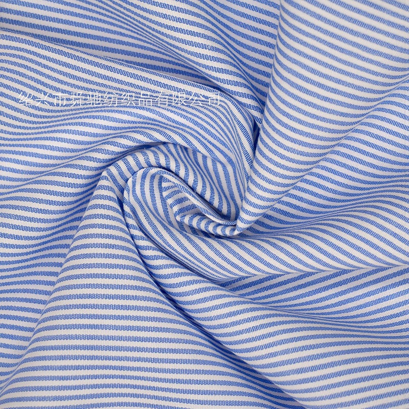 Wrinkle Resistant Stripe Shirt Fabric Quick Dry Breathable No Iron Soft Woven Cloth - Image 5