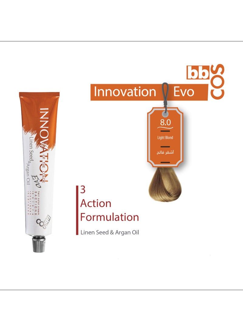 bbcos Innovation Hair Color 100 ml- 8.0 