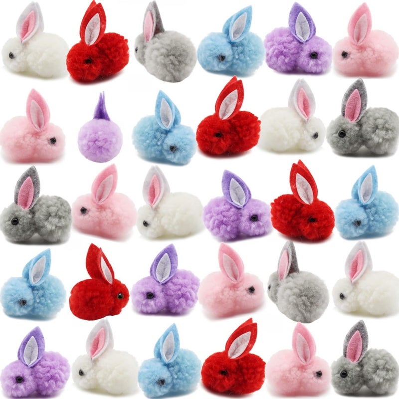 YGbridge 30 Pcs Mini Plush Easter Bunny Animals, Miniature Stuffed Rabbit, Soft Tiny Stuffed Animals Easter Bunnies Plush Rabbit for Easter Basket Stuffers, DIY Hair Clips (30) - Image 1
