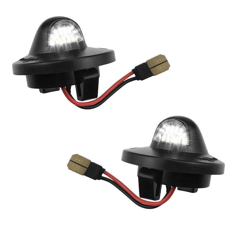 FSTURIOS 2PCS Full LED License Plate Light Tag Lamp Assembly 6500K White Car Tag Light Compatible with F150 F250 F350 Bronco Explorer Car License Plate Light Assembly Replacement 9 LED Chips - Image 3