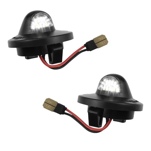 FSTURIOS 2PCS Full LED License Plate Light Tag Lamp Assembly 6500K White Car Tag Light Compatible with F150 F250 F350 Bronco Explorer Car License Plate Light Assembly Replacement 9 LED Chips - Image 1