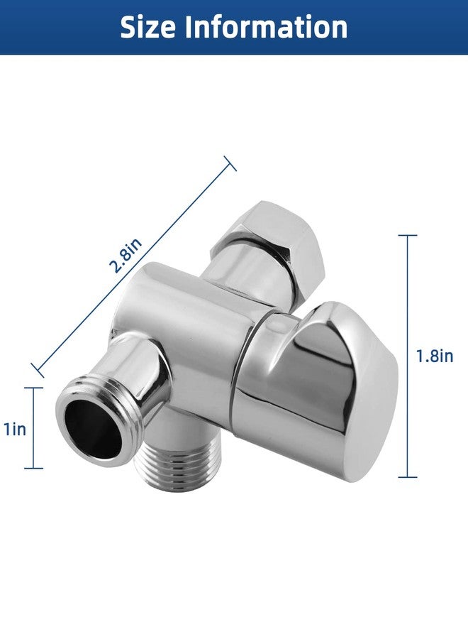 Hibbent All Metal Solid Brass Shower Arm 3-Way Diverter Valve for Handheld and Fixed Showerhead, Bathroom Universal G1/2'' Shower Arm T adapter Replacement Part, Chrome - Image 5