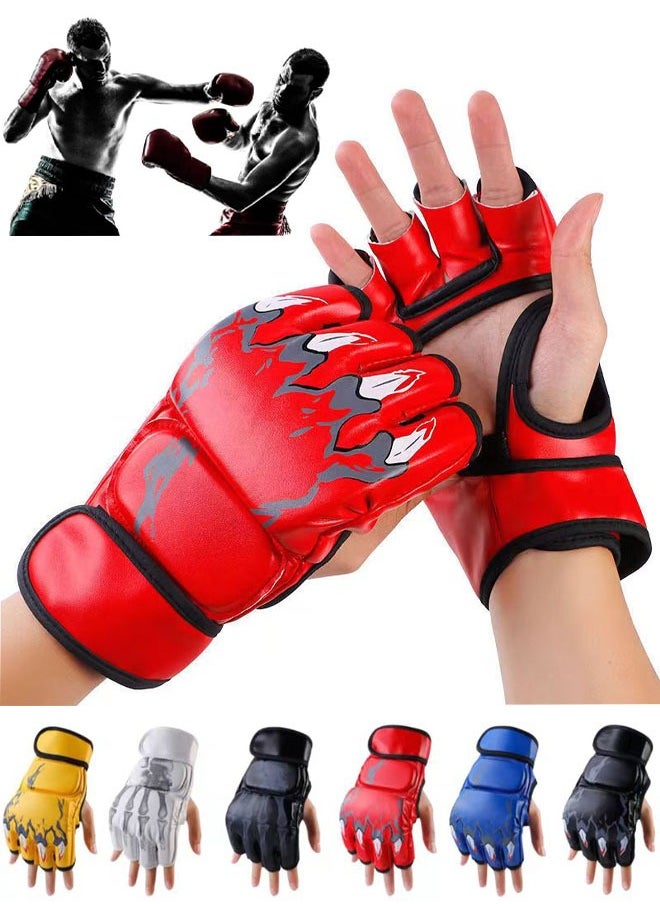 PYC - Boxing Gloves Fingerless MMA Gloves UFC Boxing Fight Gloves for Sanda Sparring Punching Bag Training - Image 1