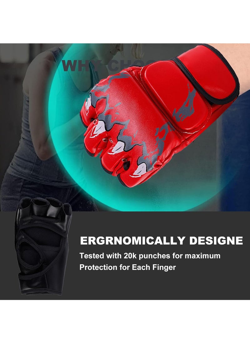 PYC - Boxing Gloves Fingerless MMA Gloves UFC Boxing Fight Gloves for Sanda Sparring Punching Bag Training - Image 1