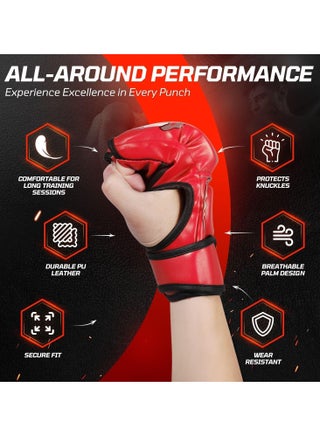 Boxing Gloves Fingerless MMA Gloves UFC Boxing Fight Gloves for Sanda Sparring Punching Bag Training - view 3