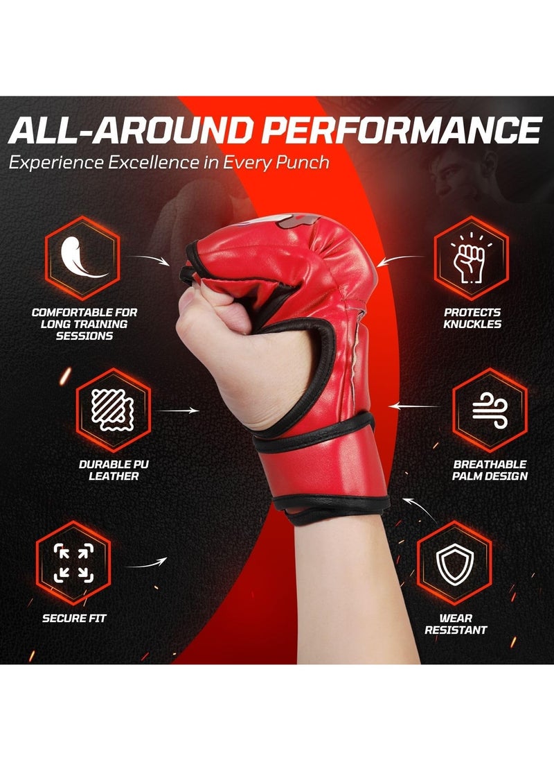 PYC - Boxing Gloves Fingerless MMA Gloves UFC Boxing Fight Gloves for Sanda Sparring Punching Bag Training - Image 1