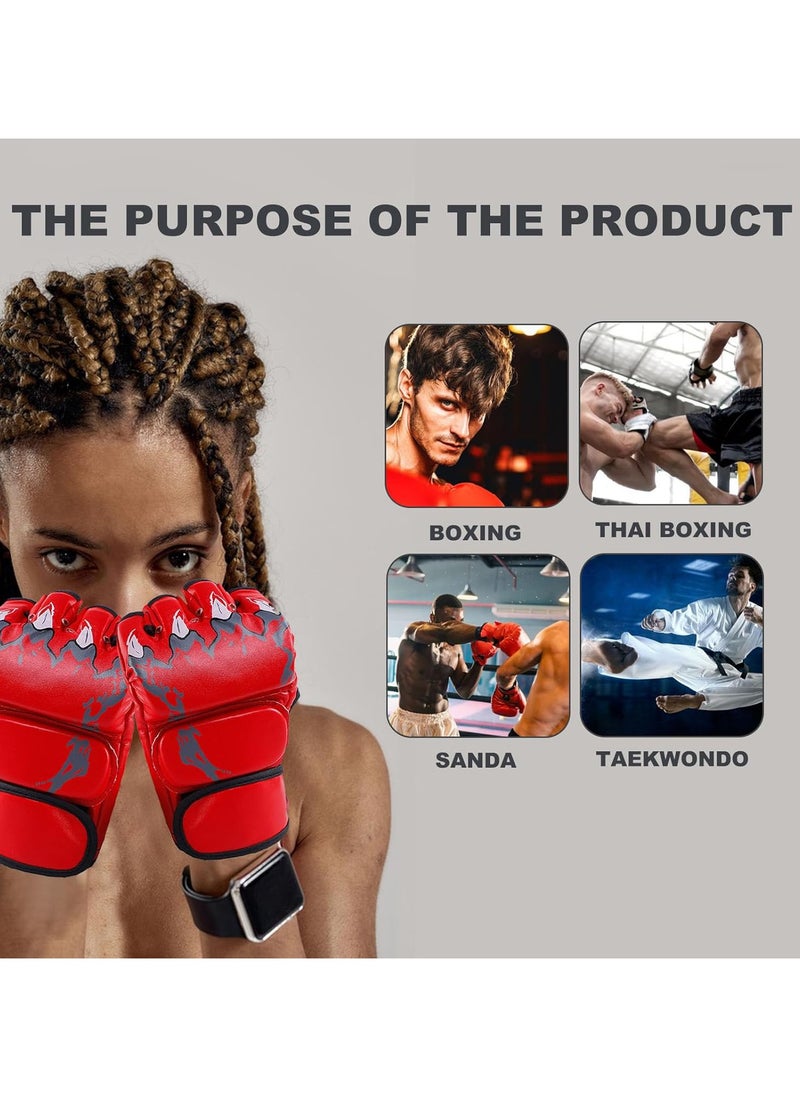 PYC - Boxing Gloves Fingerless MMA Gloves UFC Boxing Fight Gloves for Sanda Sparring Punching Bag Training - Image 1