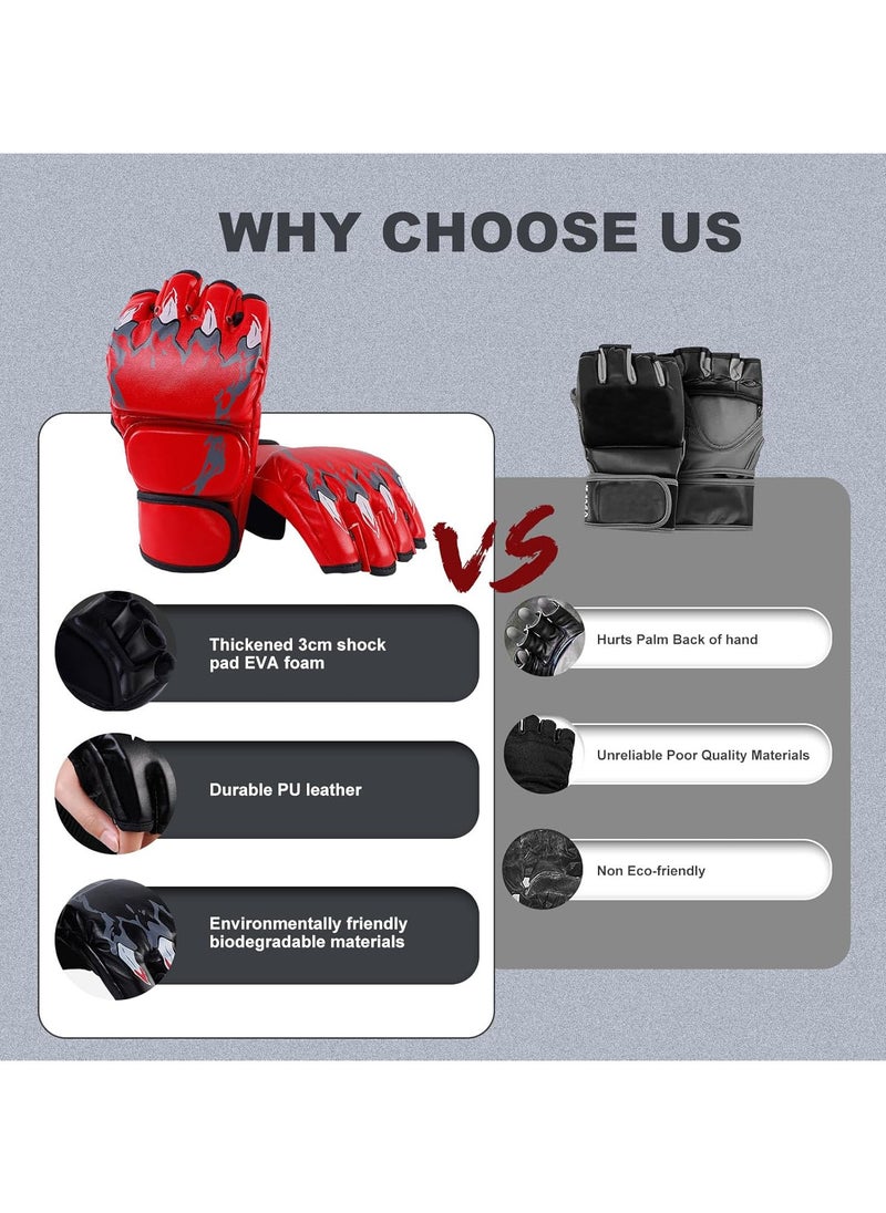 PYC - Boxing Gloves Fingerless MMA Gloves UFC Boxing Fight Gloves for Sanda Sparring Punching Bag Training - Image 1