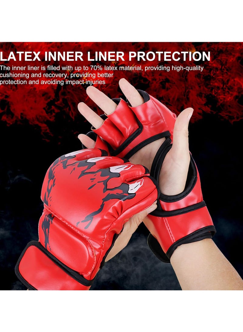 PYC - Boxing Gloves Fingerless MMA Gloves UFC Boxing Fight Gloves for Sanda Sparring Punching Bag Training - Image 1