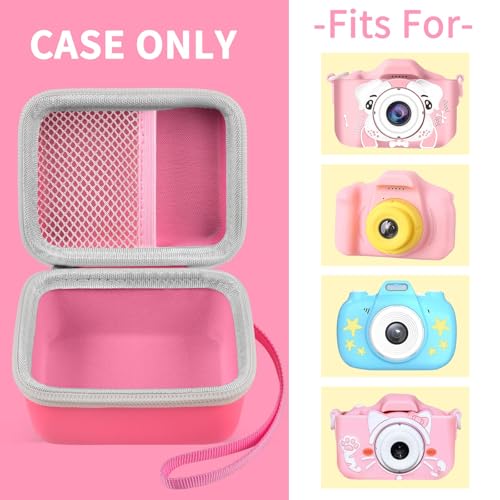 ANKHOH Camera Case for Seckton/for Desuccus/for PROGRACE/for GKTZ/for Dylanto/for Rindol/for One'sMore/for HANGRUI Kids Digital Camera, Kid Camcorder Storage Box for Cable Accessory-Bag Only, Pink - Image 2