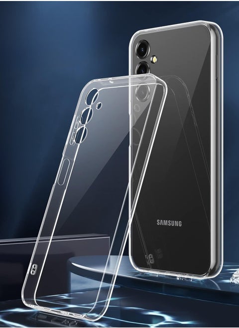 جراب متوافق مع Samsung Galaxy A25 5G جراب شفاف من مادة TPU الناعمة مع غطاء مرن من السيليكون المقاوم للخدش لحماية الكاميرا وغطاء شفاف من مادة TPU - شفاف