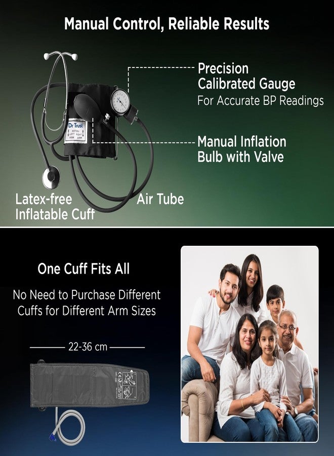 Dr Trust (USA) Sphygmomanometer Aneroid Type Manual Blood pressure monitor with stethoscope - Image 3