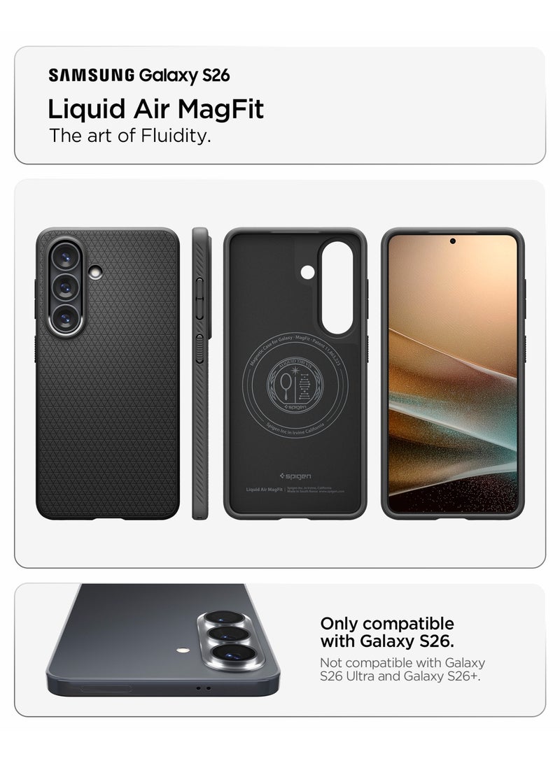 Spigen Liquid Air MagFit for Samsung Galaxy S26 Case [MagSafe compatible] Cover - Matte Black - Image 2