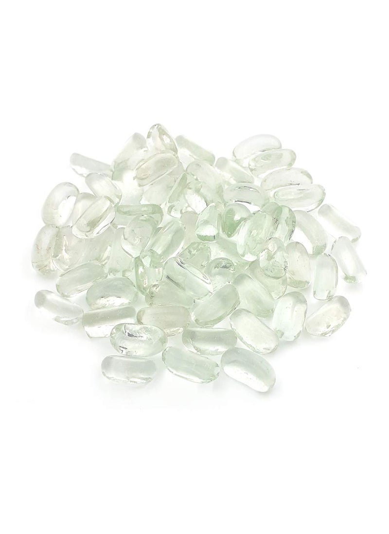 Venusaqua Glass Stone Pebbles for Lawn Garden Decoration Aquarium Decoration Home Decoration Table Decoration 470 gm Oval  - Image 1