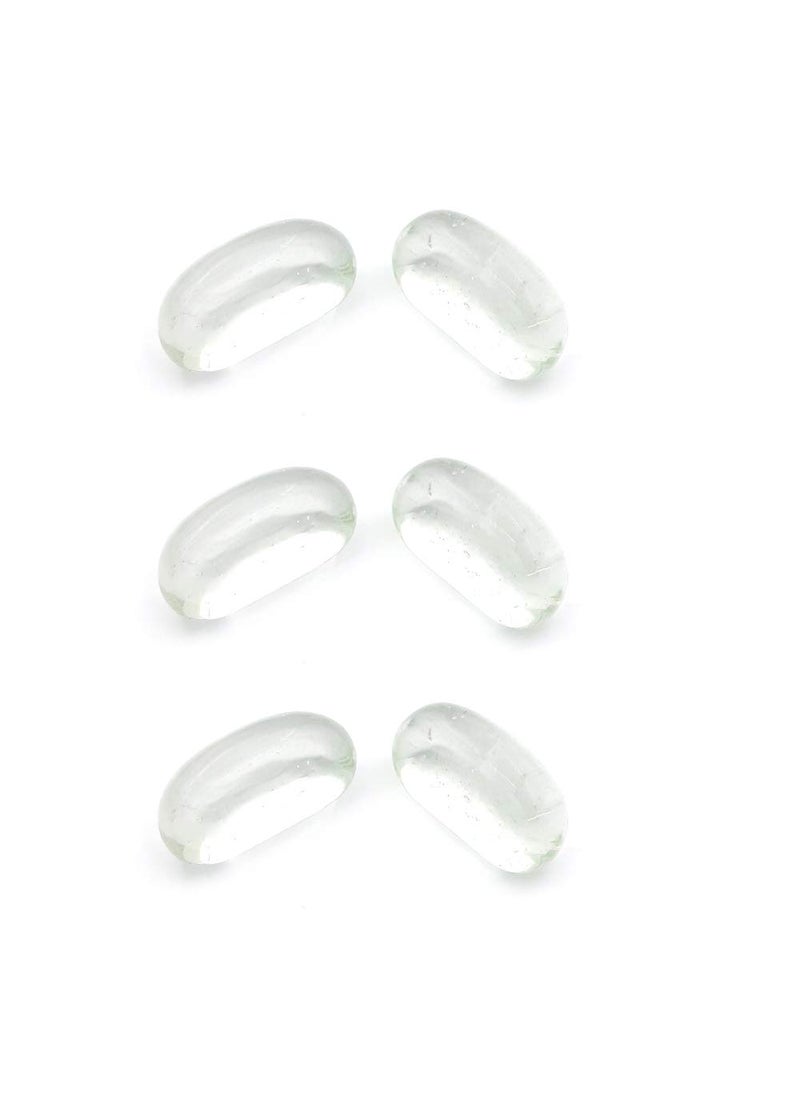 Venusaqua Glass Stone Pebbles for Lawn Garden Decoration Aquarium Decoration Home Decoration Table Decoration 470 gm Oval  - Image 3