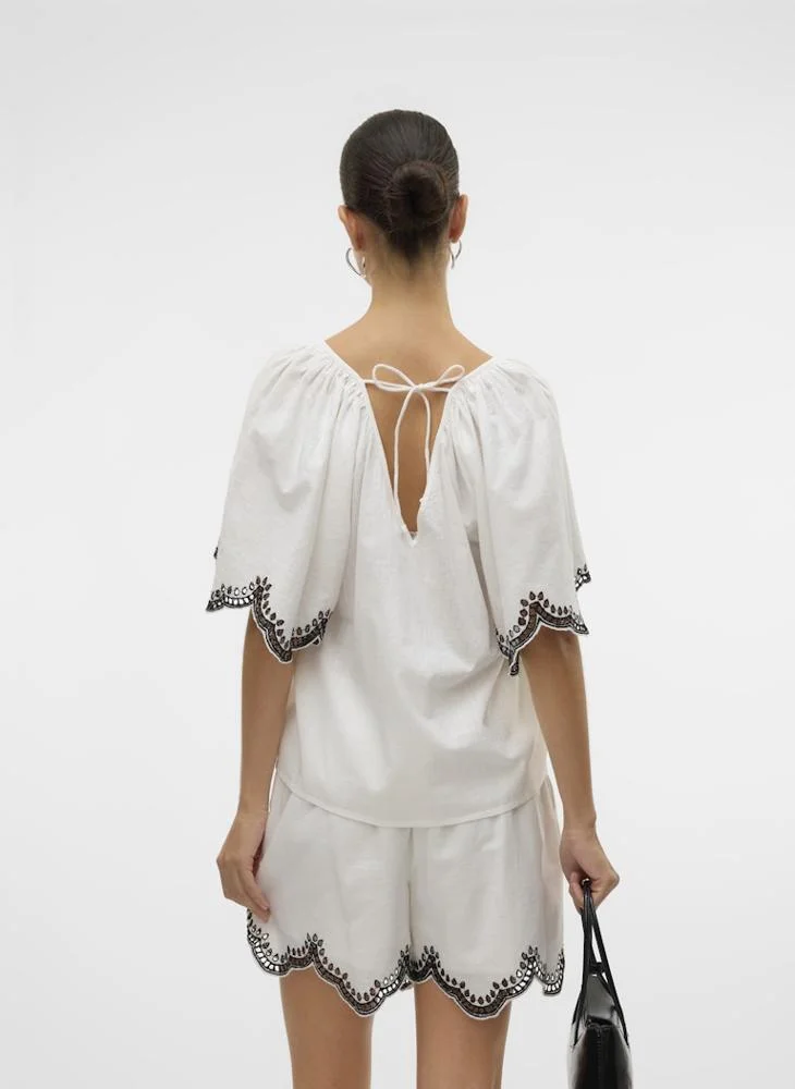 VERO MODA V-Neck Drawstring Detailed Top