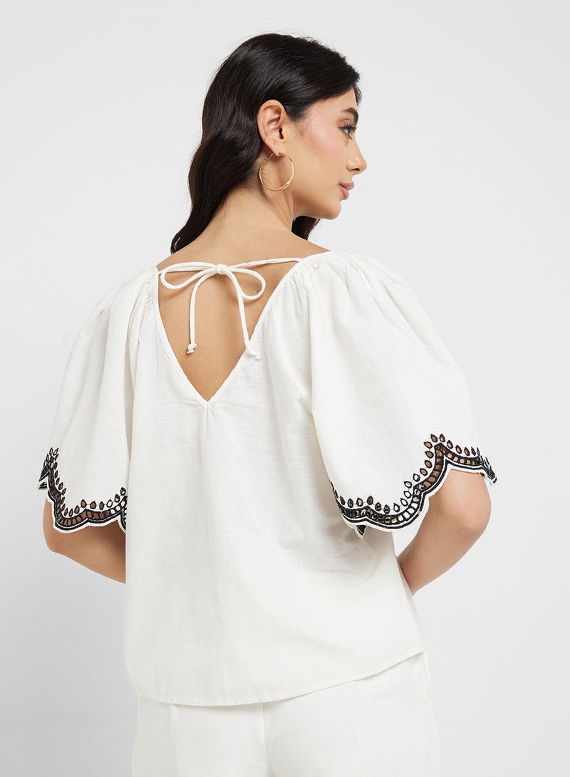 VERO MODA V-Neck Drawstring Detailed Top - Image 2