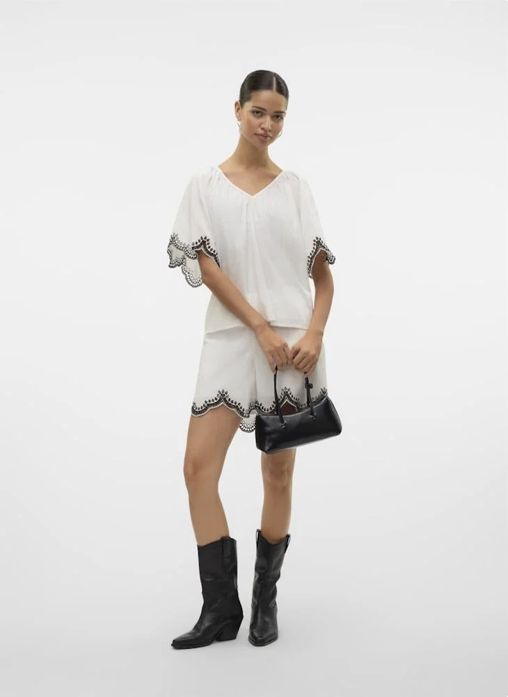 VERO MODA  V-Neck Drawstring Detailed Top for Women | Best Price UAE