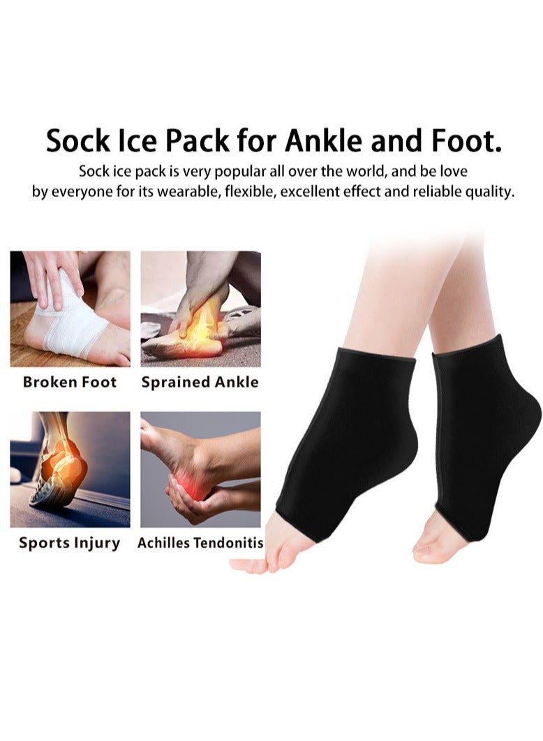 2PCS Ankle Ice Pack Wrap for Injuries, Reusable Ankle Foot Gel Ice Pack for Sprained Ankle, Cold Therapy Compression for Plantar Fasciitis Relief, Swelling, Achilles Tendonitis, Sore Feet & Heel (Black),L - Image 3