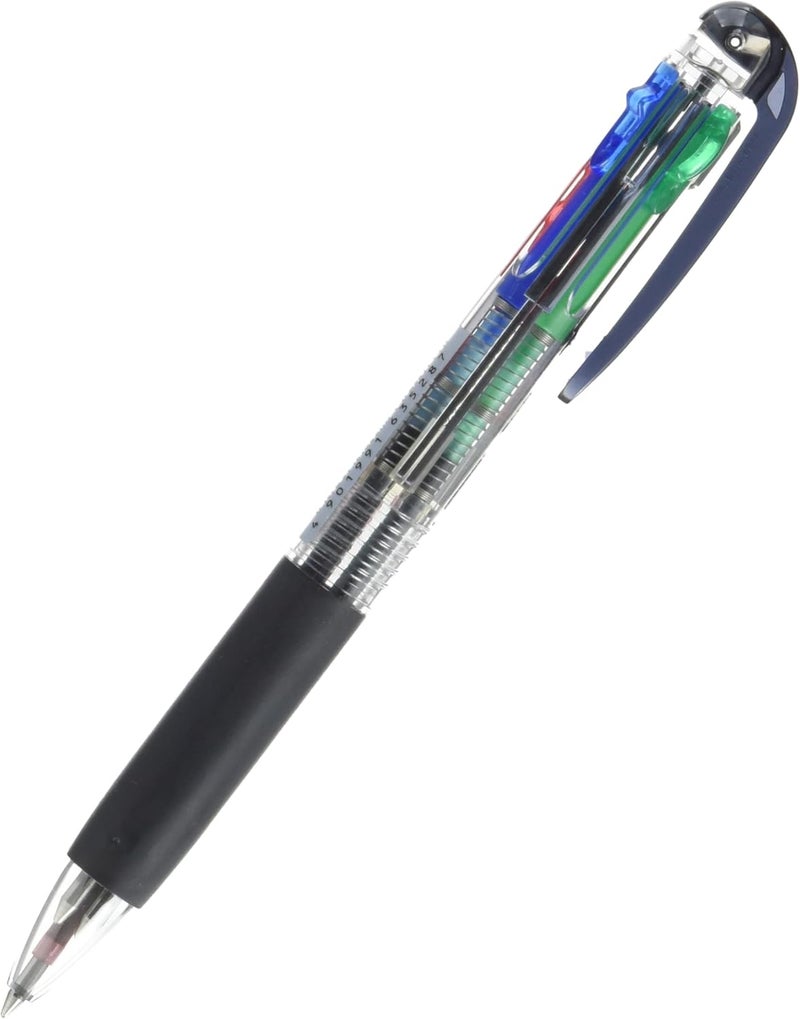 Tombow قلم حبر جاف تومبو 4 ألوان مراسل 4 أسود أحمر أزرق أخضر جسم شفاف BCFRC20 - Image 2