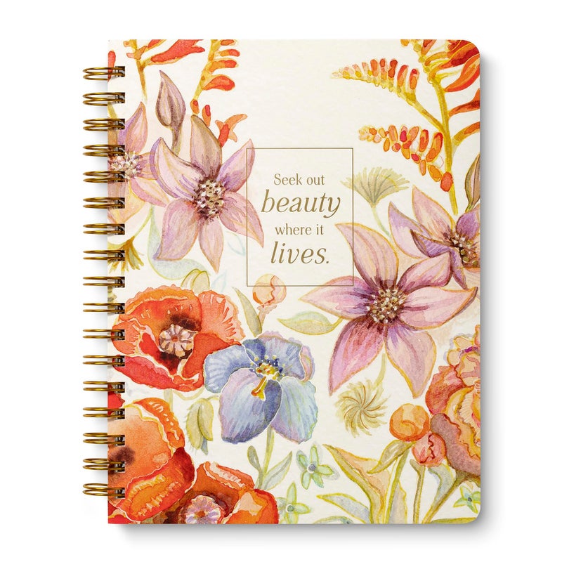 Compendium Spiral Notebook â€“ Seek Out Beauty Where It Lives. â€“ A Designer Spiral Notebook with 192 Lined Pages, College Ruled, 7.0" W x 9.25" H - Image 1